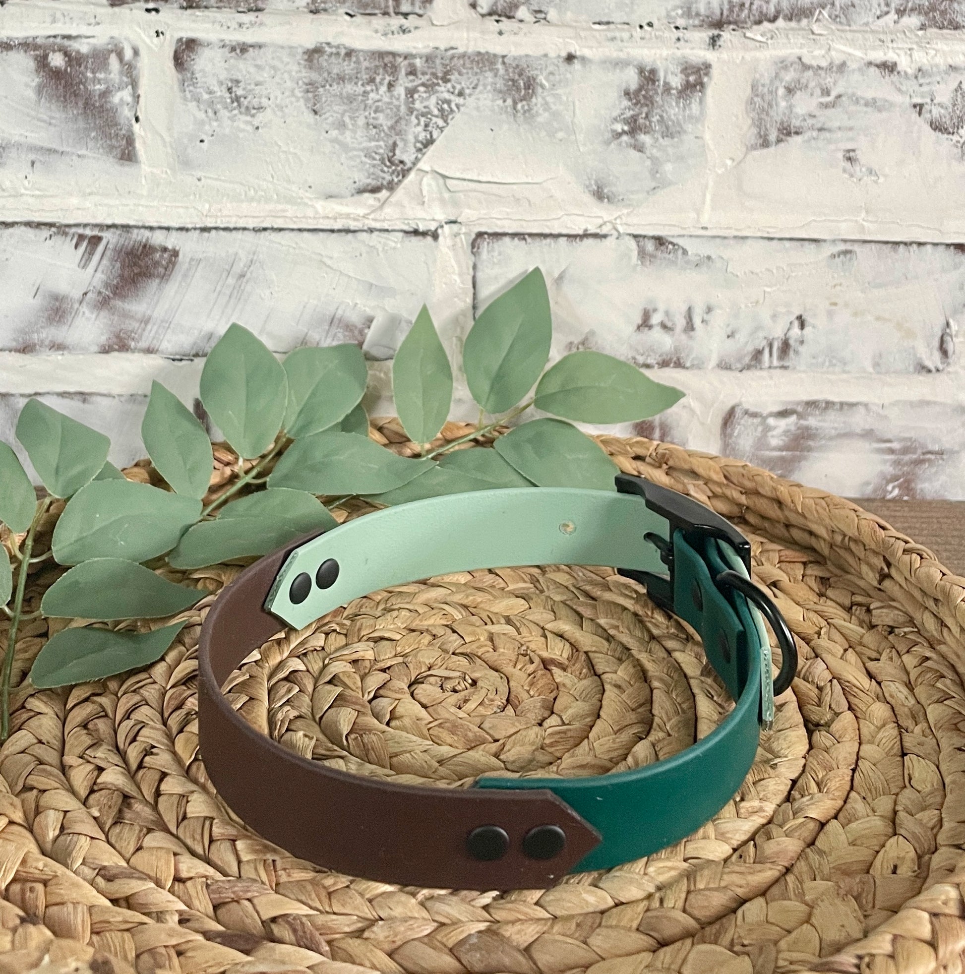 Hunter Green / Brown / Sage  - Waterproof Dog Collar