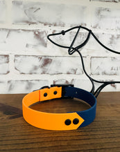 Load image into Gallery viewer, Navy and Orange - Waterproof Dog Collar