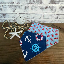 Load image into Gallery viewer, Lobster Nautical Reversible Bandana