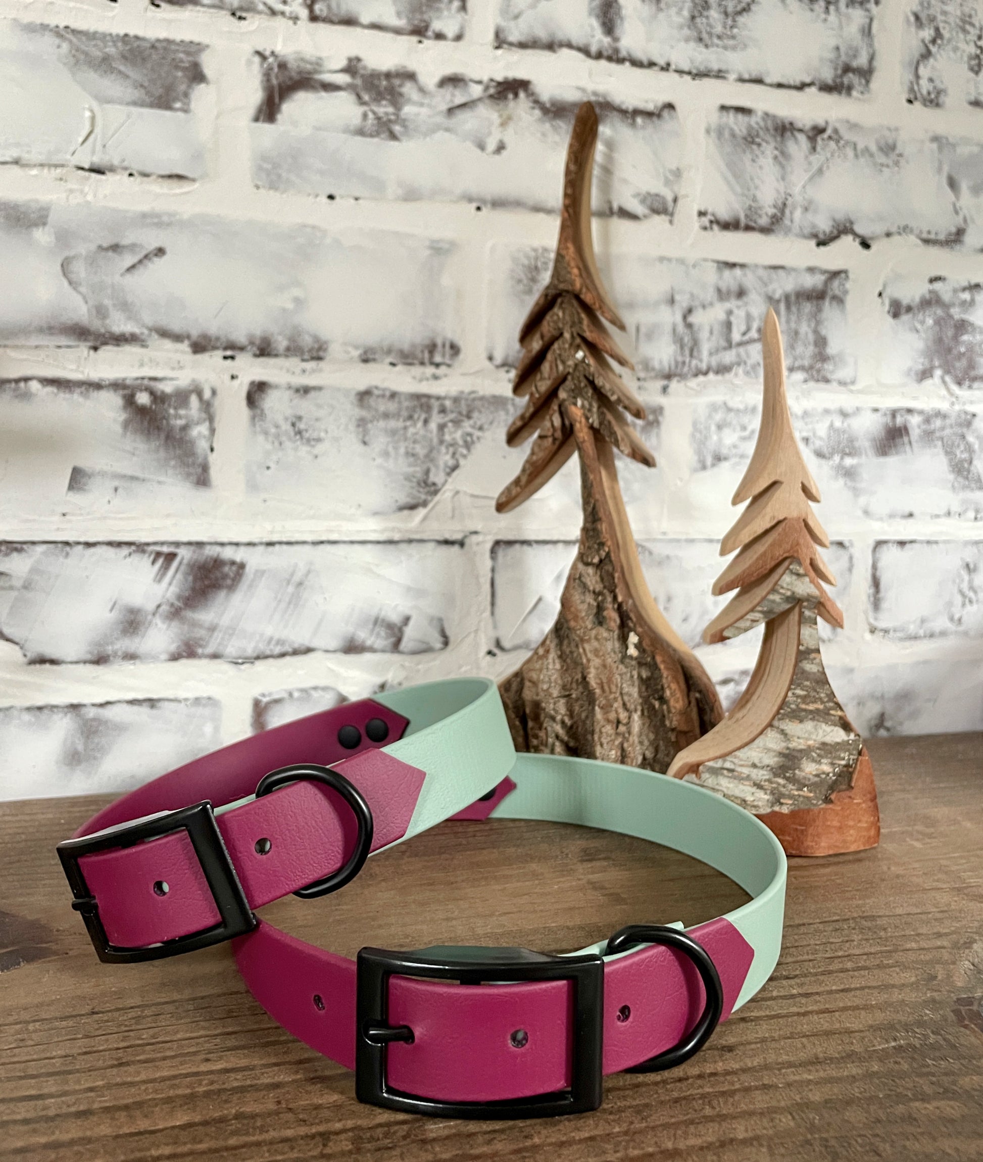 Magenta & Sage - Waterproof Dog Collar