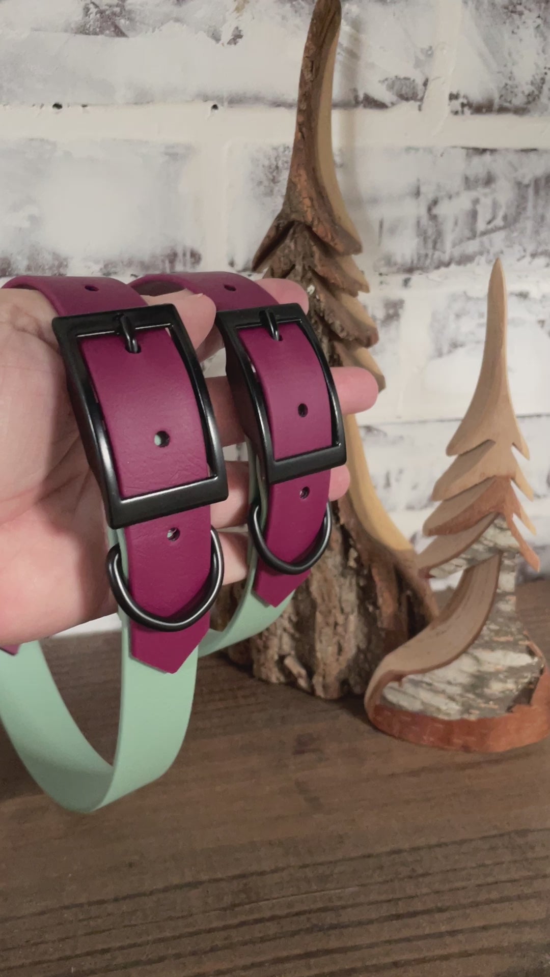 Magenta & Sage - Waterproof Dog Collar