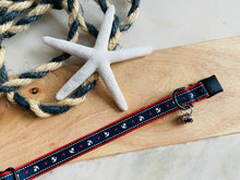 Load image into Gallery viewer, Nautical Anchor Cat Collar Breakaway