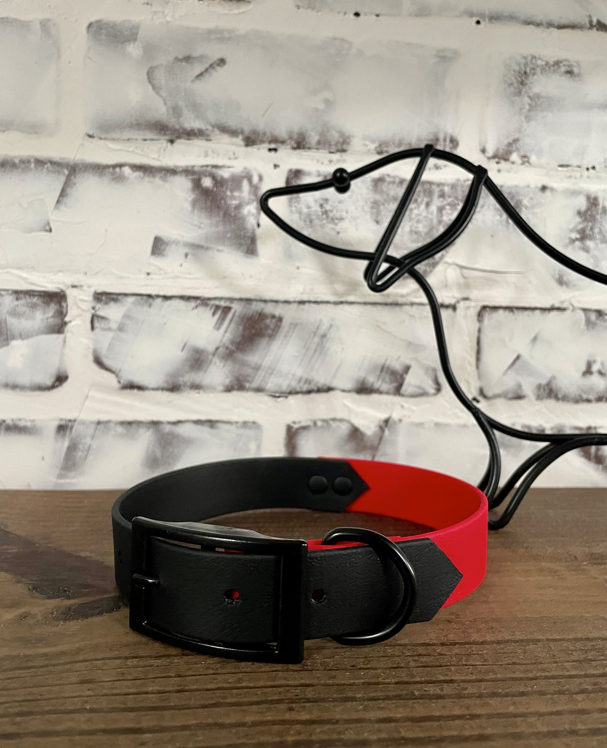 Black and Red  - Waterproof Dog Collar