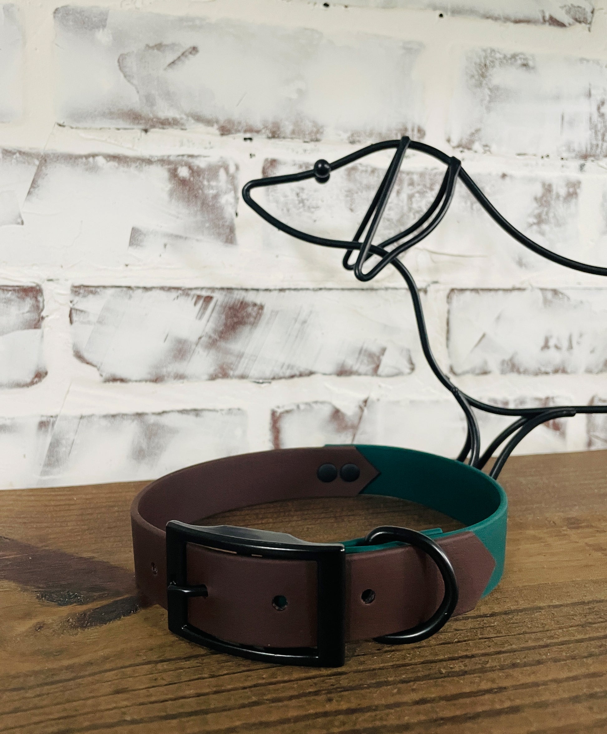 Brown & Hunter Green  - Waterproof Dog Collar