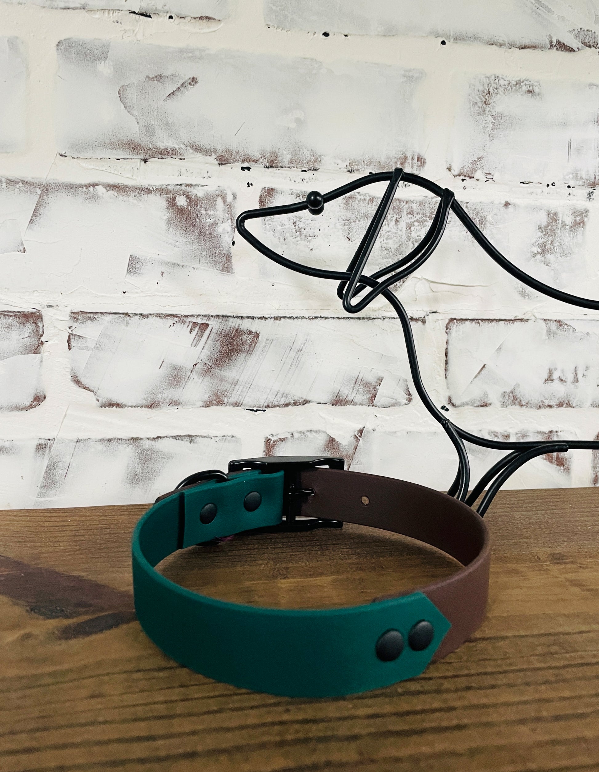 Brown & Hunter Green  - Waterproof Dog Collar