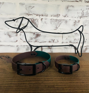 Brown & Hunter Green  - Waterproof Dog Collar