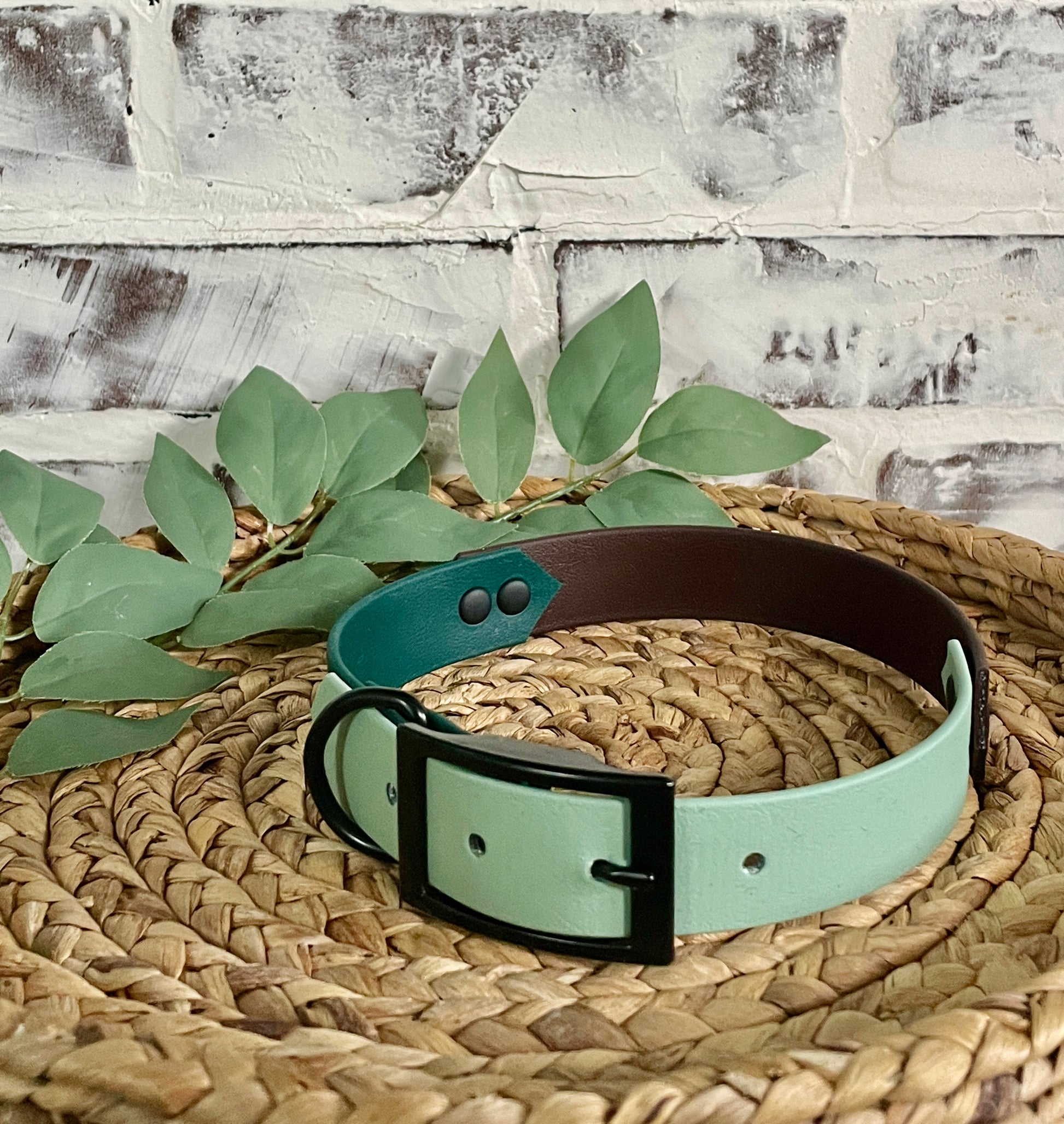 Hunter Green / Brown / Sage  - Waterproof Dog Collar