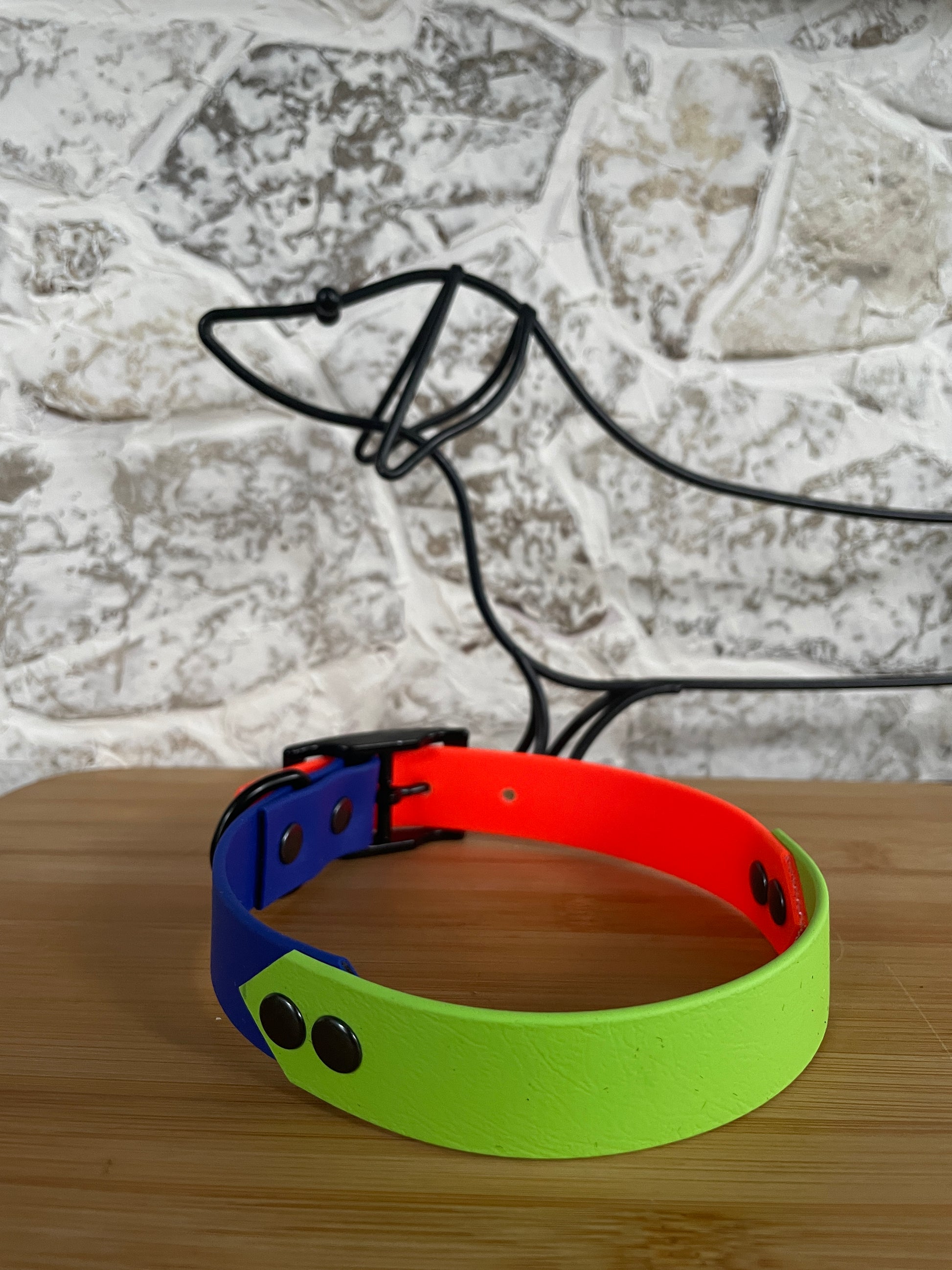 Royal, Neon Orange & Lime  - Waterproof Dog Collar