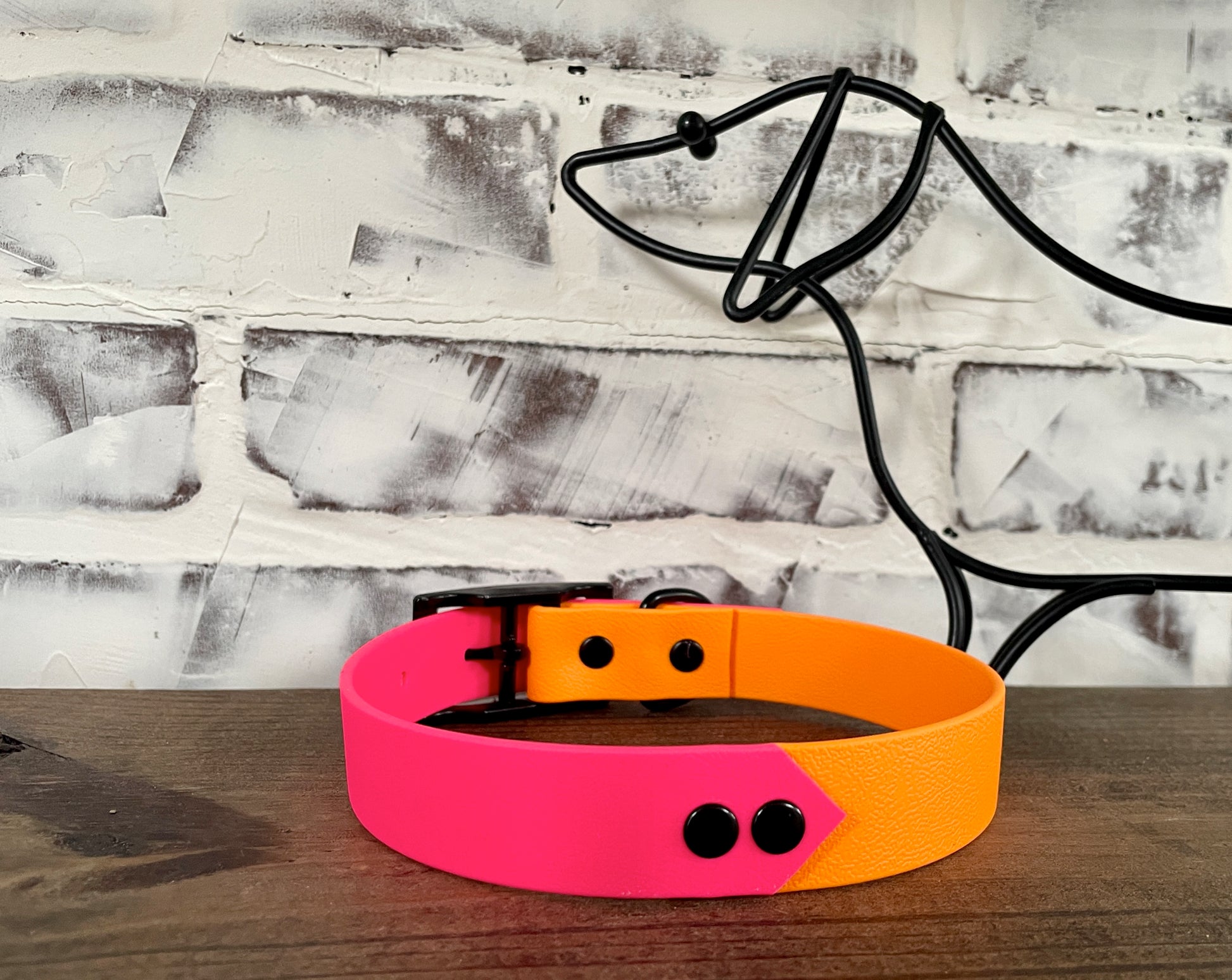 Neon Pink & Orange  - Waterproof Dog Collar