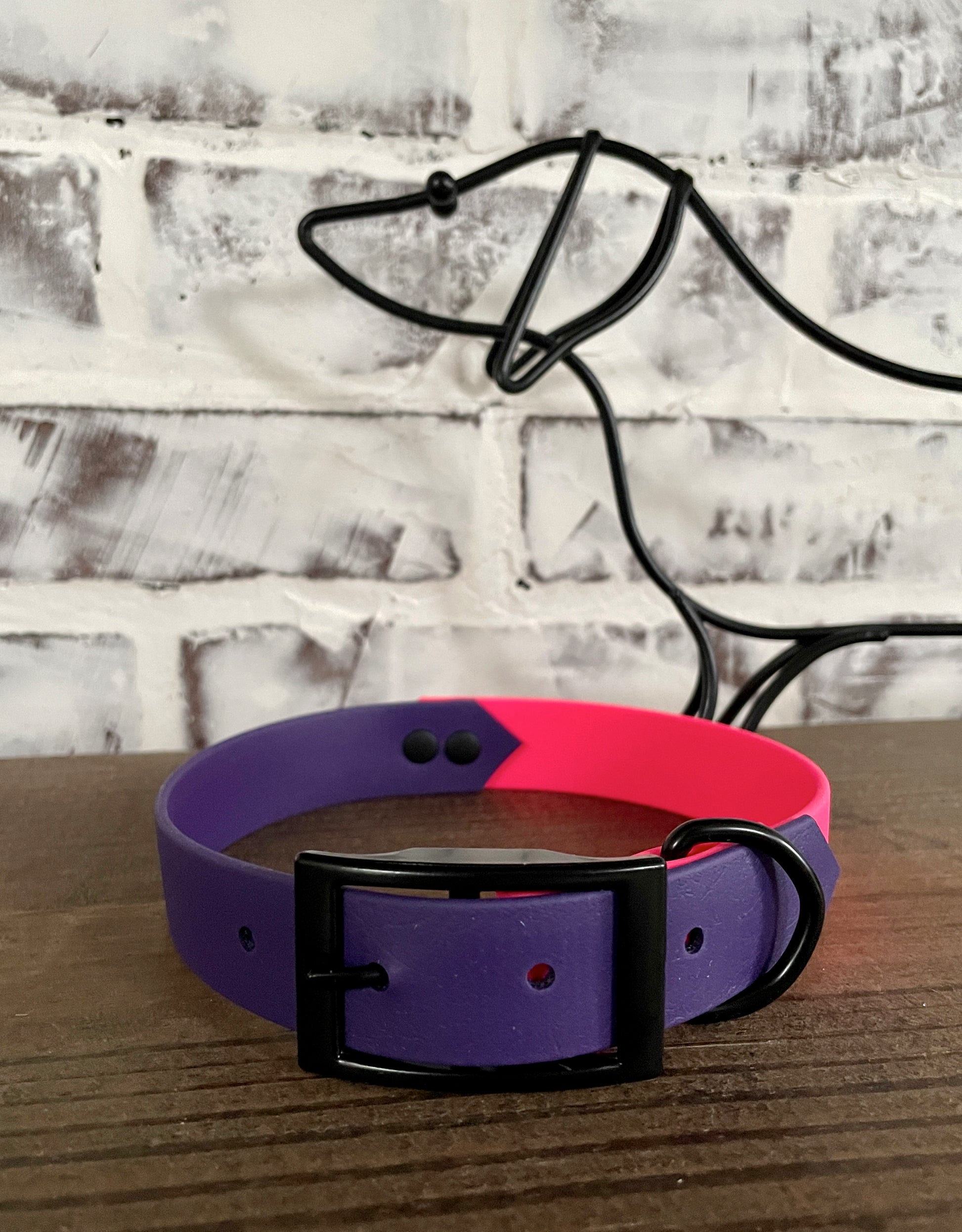 Purple and Neon Pink  - Waterproof Dog Collar