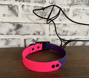 Purple and Neon Pink  - Waterproof Dog Collar