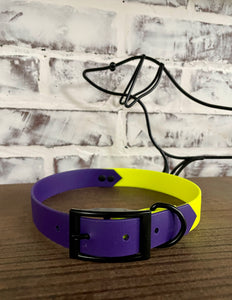 Purple and Neon Yellow  - Waterproof Dog Collar