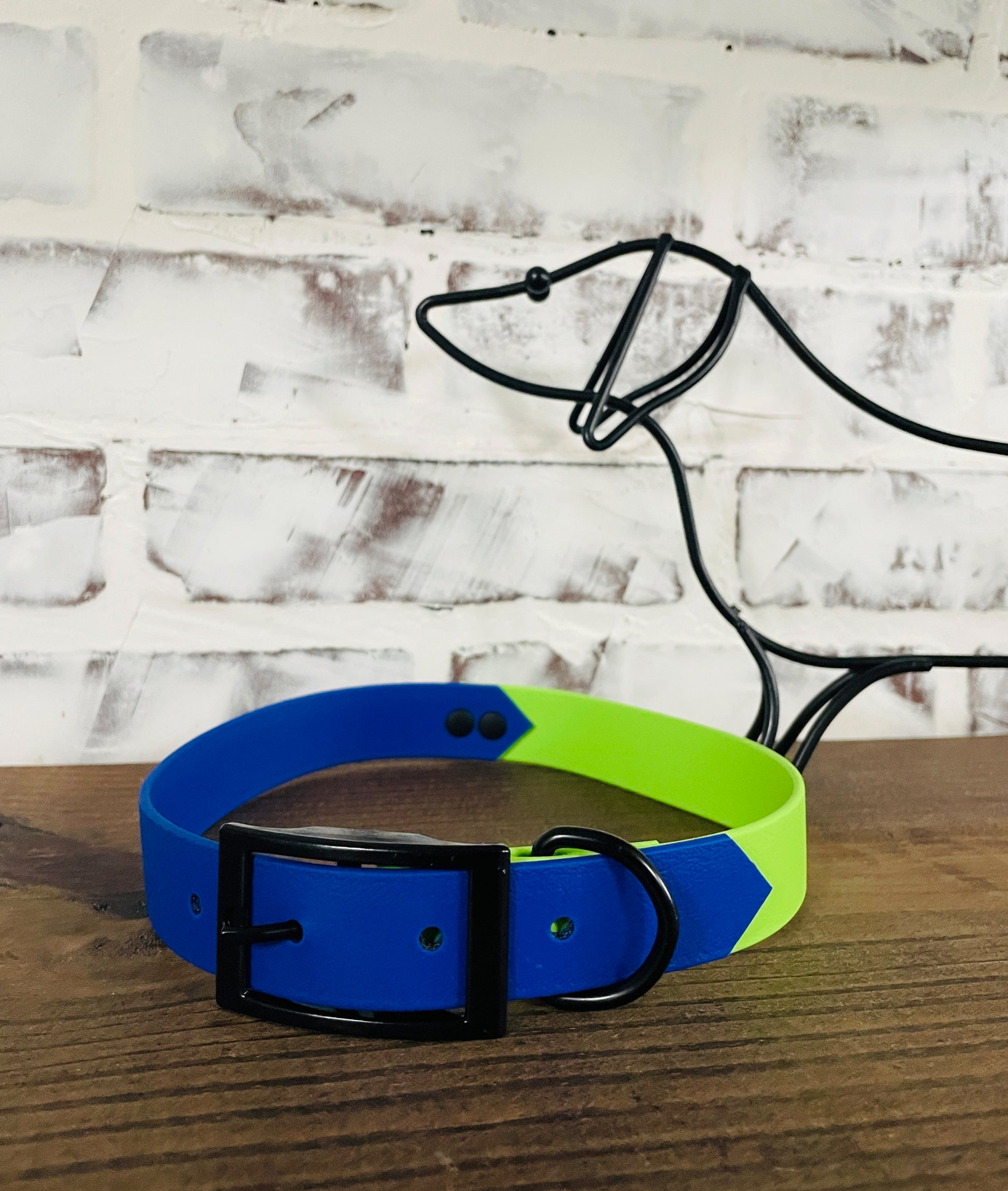 Royal Blue and Lime - Waterproof Dog Collar