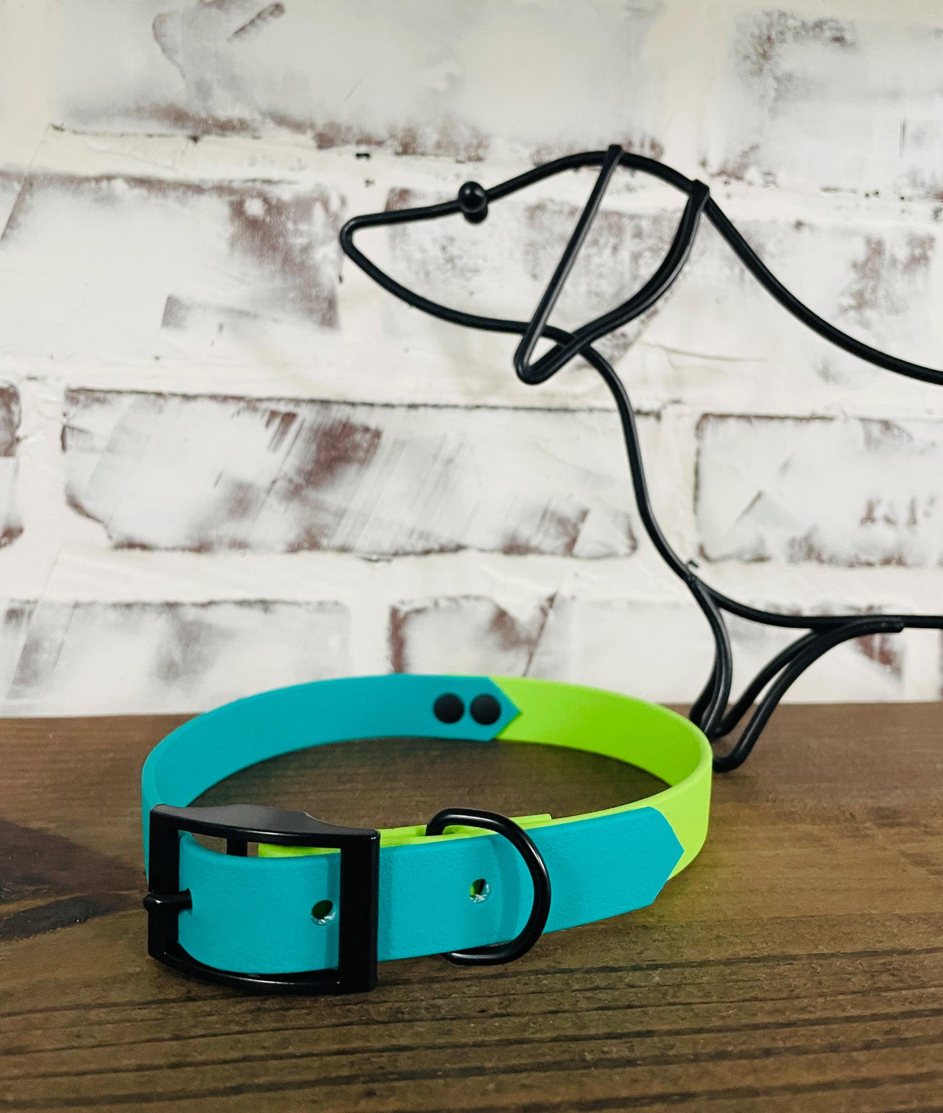Teal and Lime - Waterproof Dog Collar