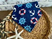 Load image into Gallery viewer, Nautical Anchor/Map Reversible Bandana