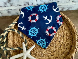 Nautical Anchor/Map Reversible Bandana