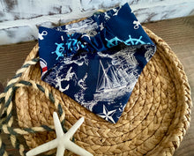 Load image into Gallery viewer, Nautical Anchor/Map Reversible Bandana