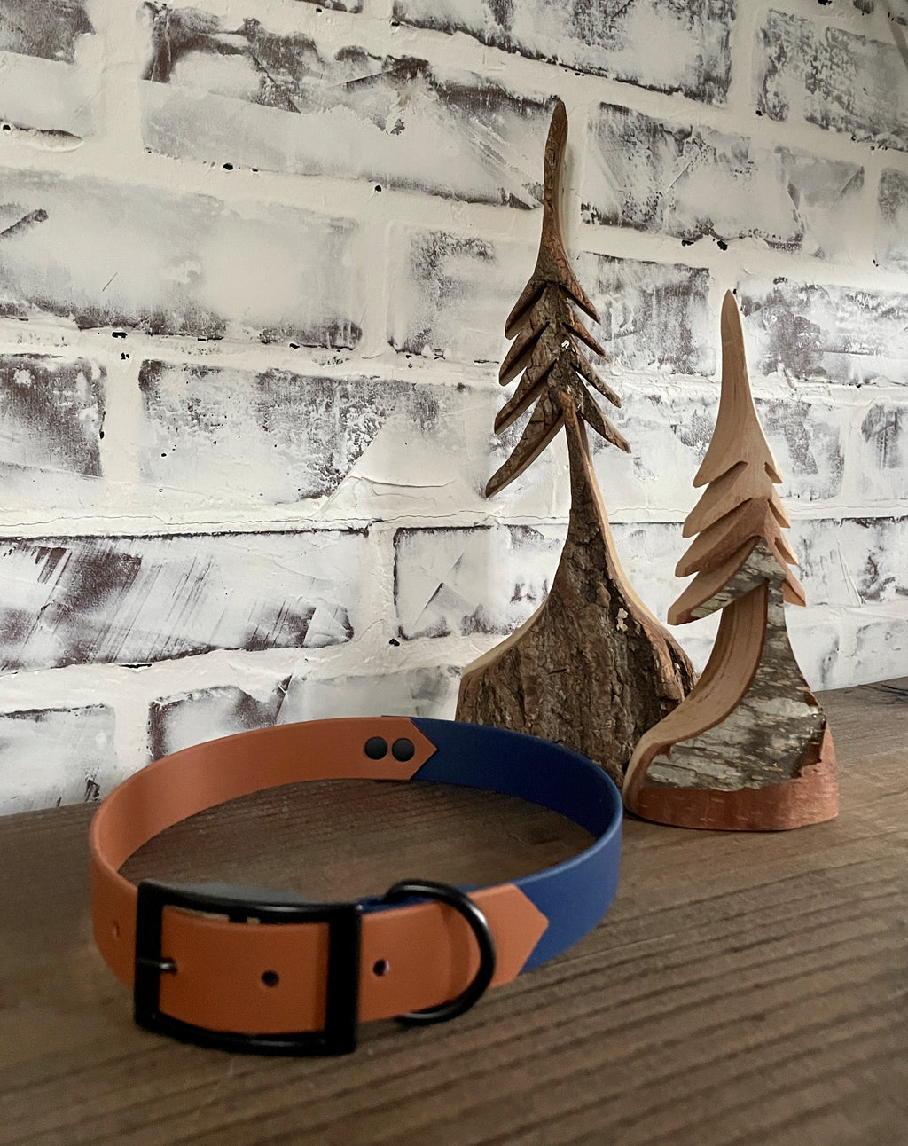 Navy & Caramel  - Waterproof Dog Collar