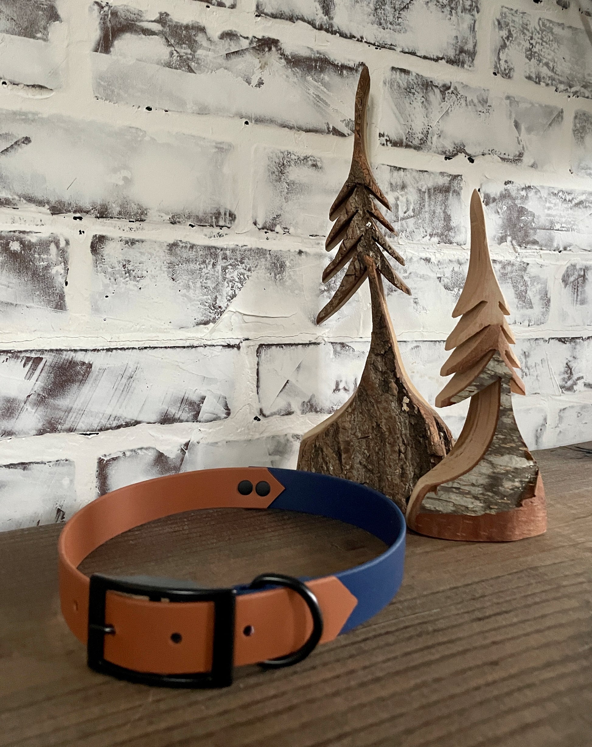 Navy & Caramel  - Waterproof Dog Collar