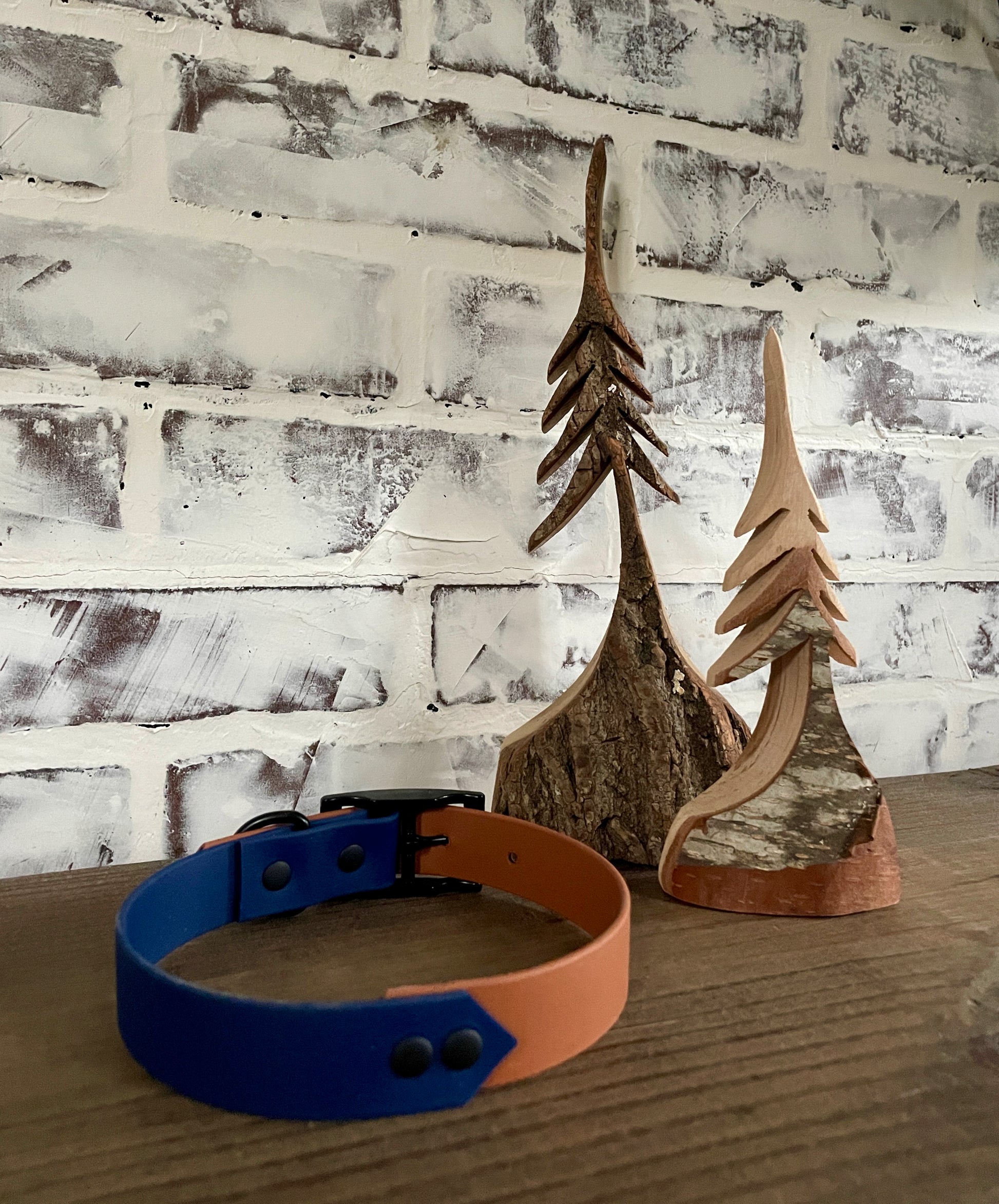 Navy & Caramel  - Waterproof Dog Collar