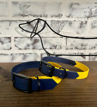 Load image into Gallery viewer, Navy and Yellow - Waterproof Dog Collar
