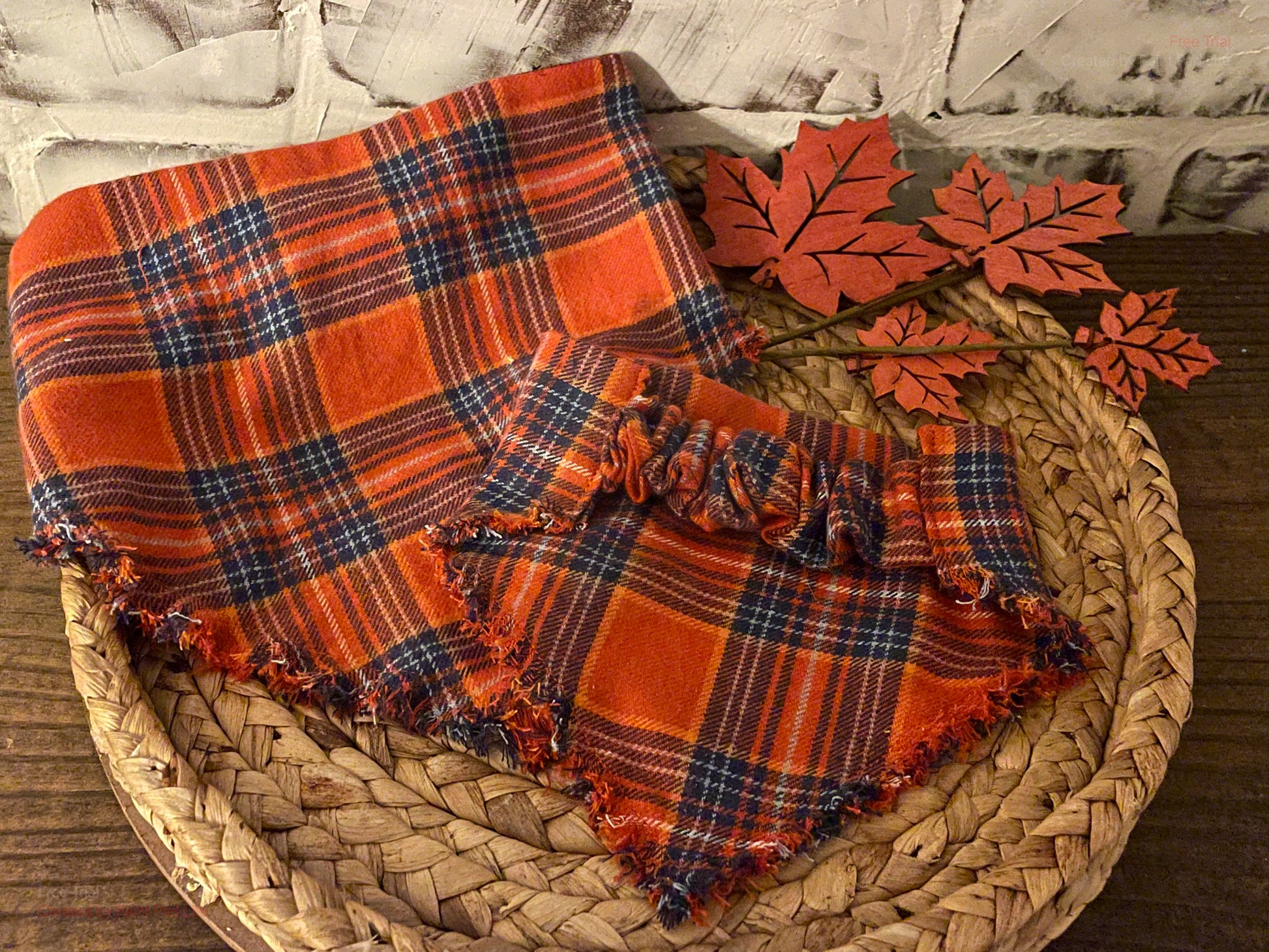 Orange & Blue Plaid