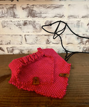 Load image into Gallery viewer, Pink &amp; Red Houndstooth Flannel Bandana