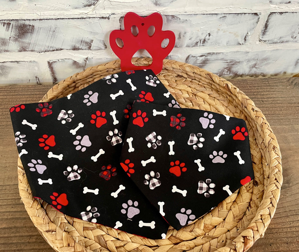 Plaid Paws Reversible Bandana