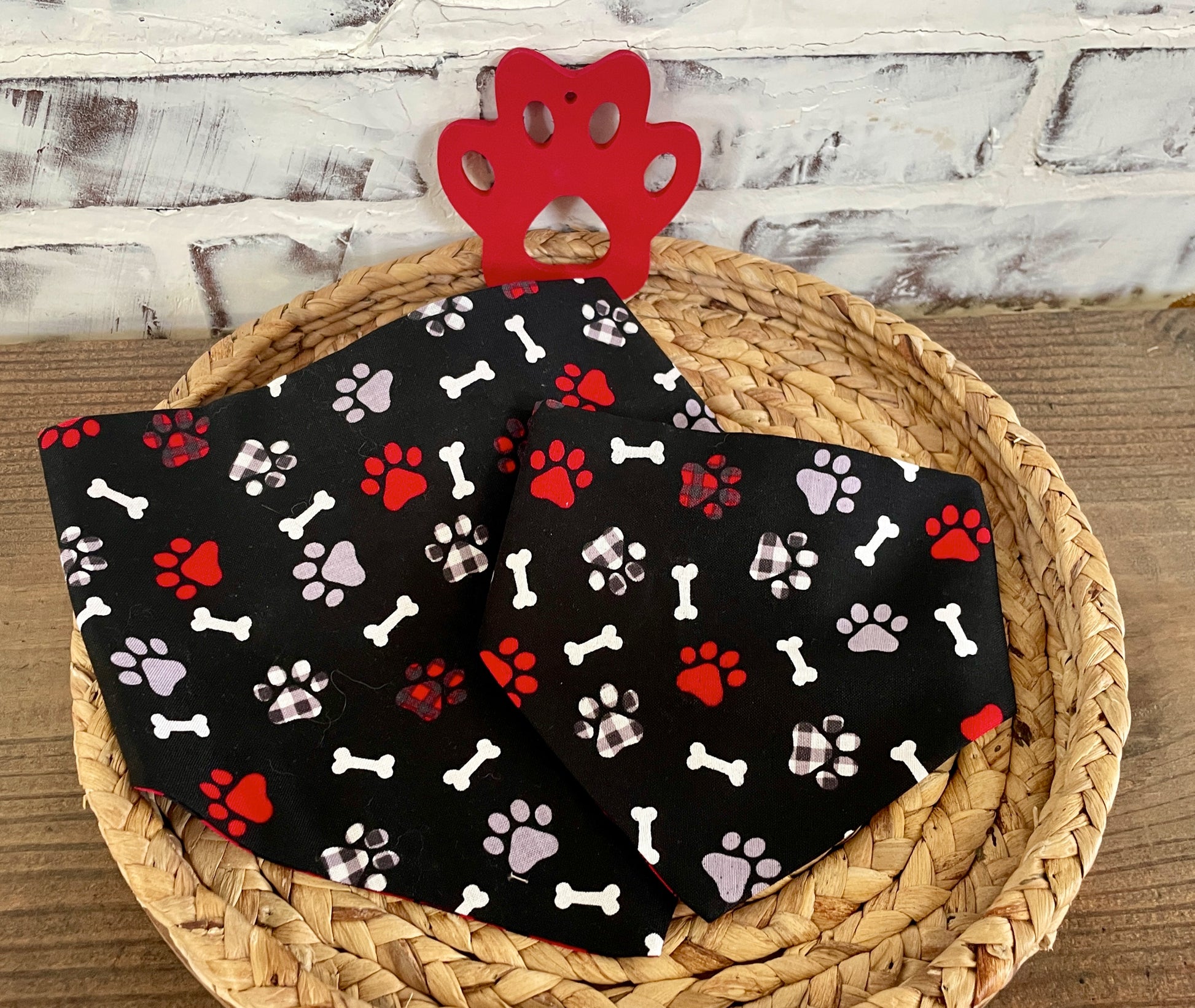 Plaid Paws Reversible Bandana