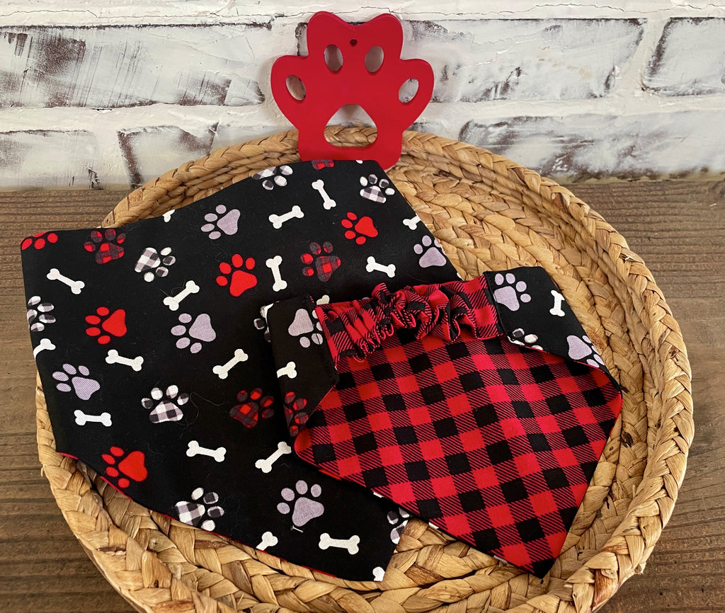 Plaid Paws Reversible Bandana