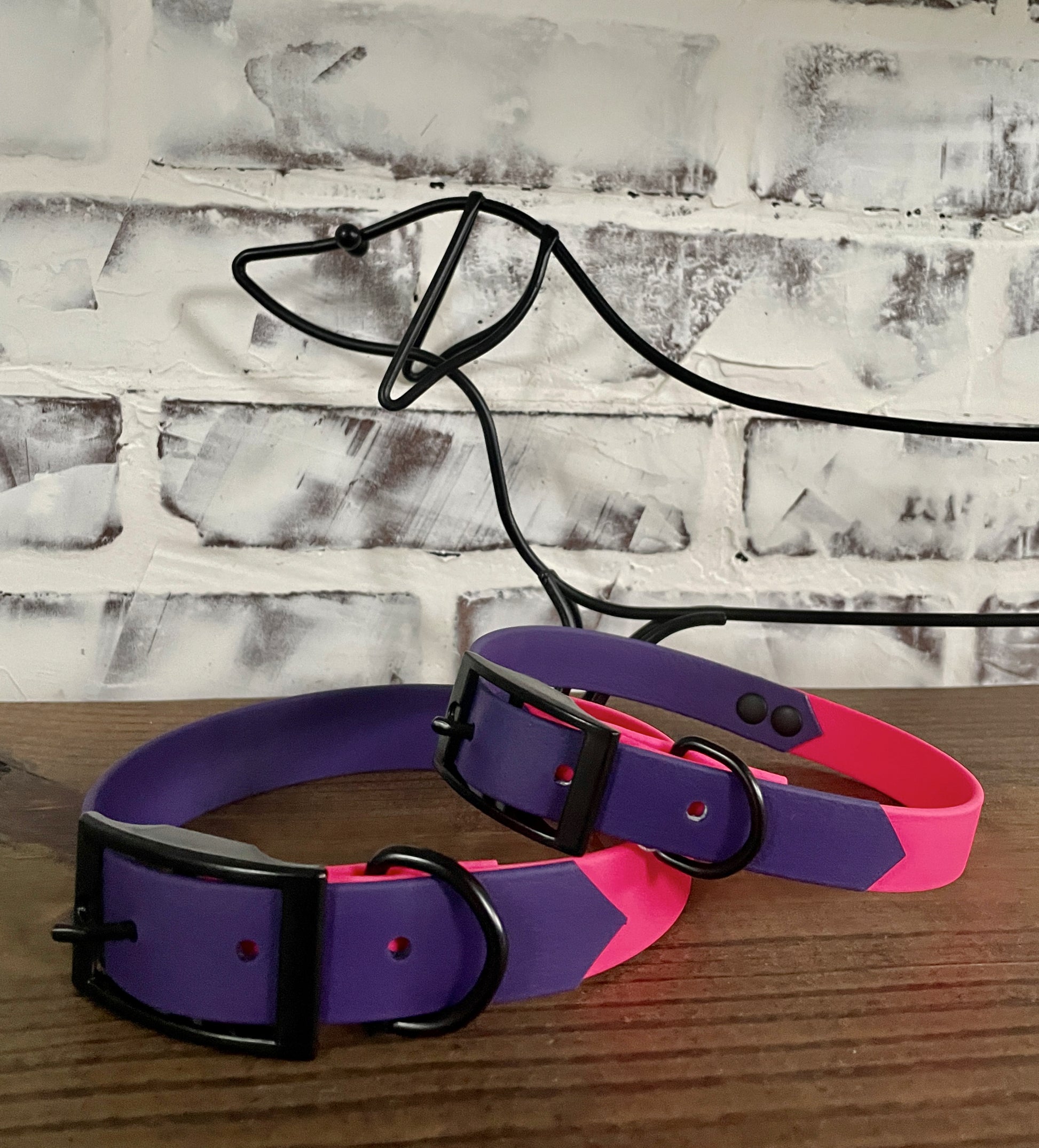 Purple and Neon Pink  - Waterproof Dog Collar