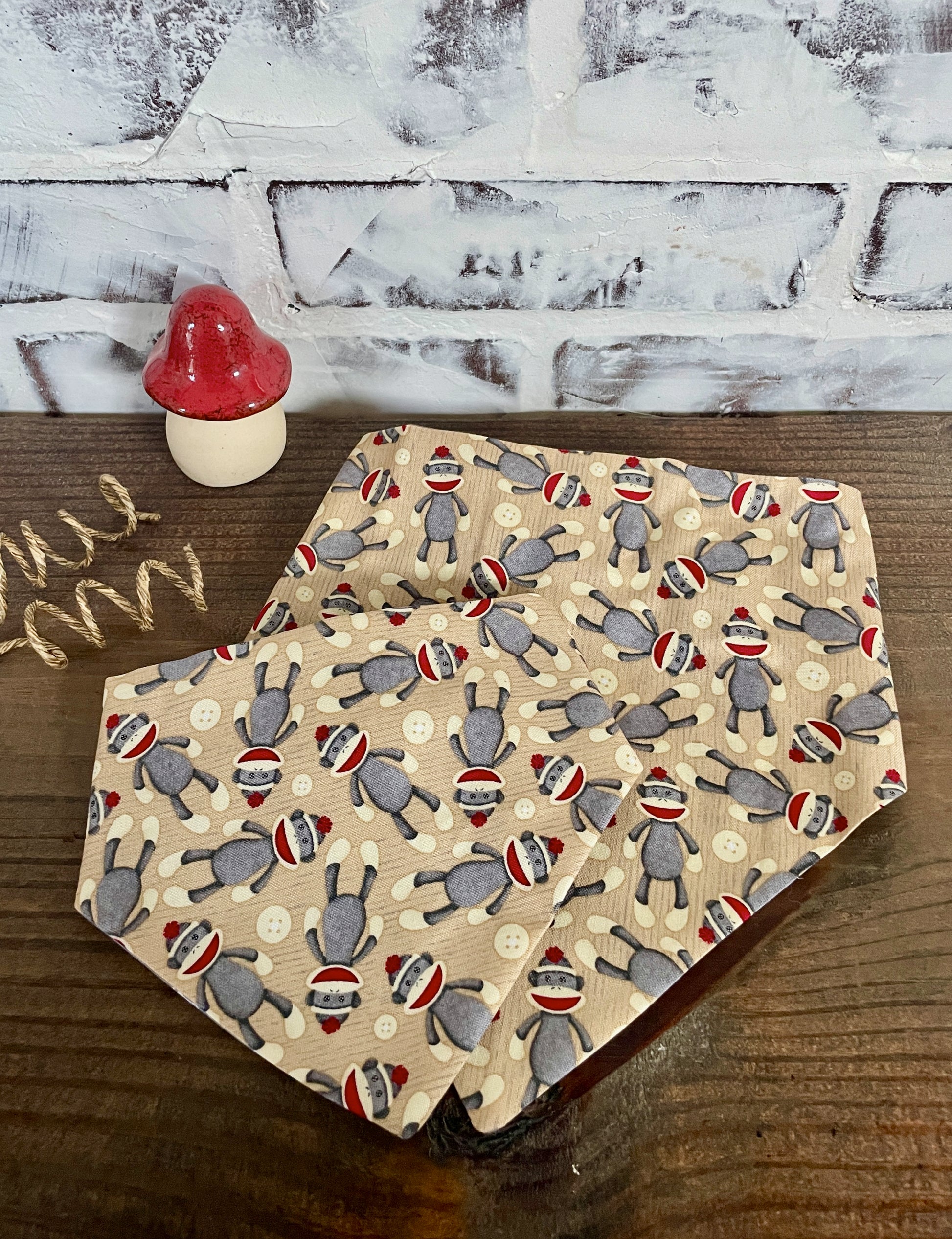 Sock Monkey Reversible Bandana