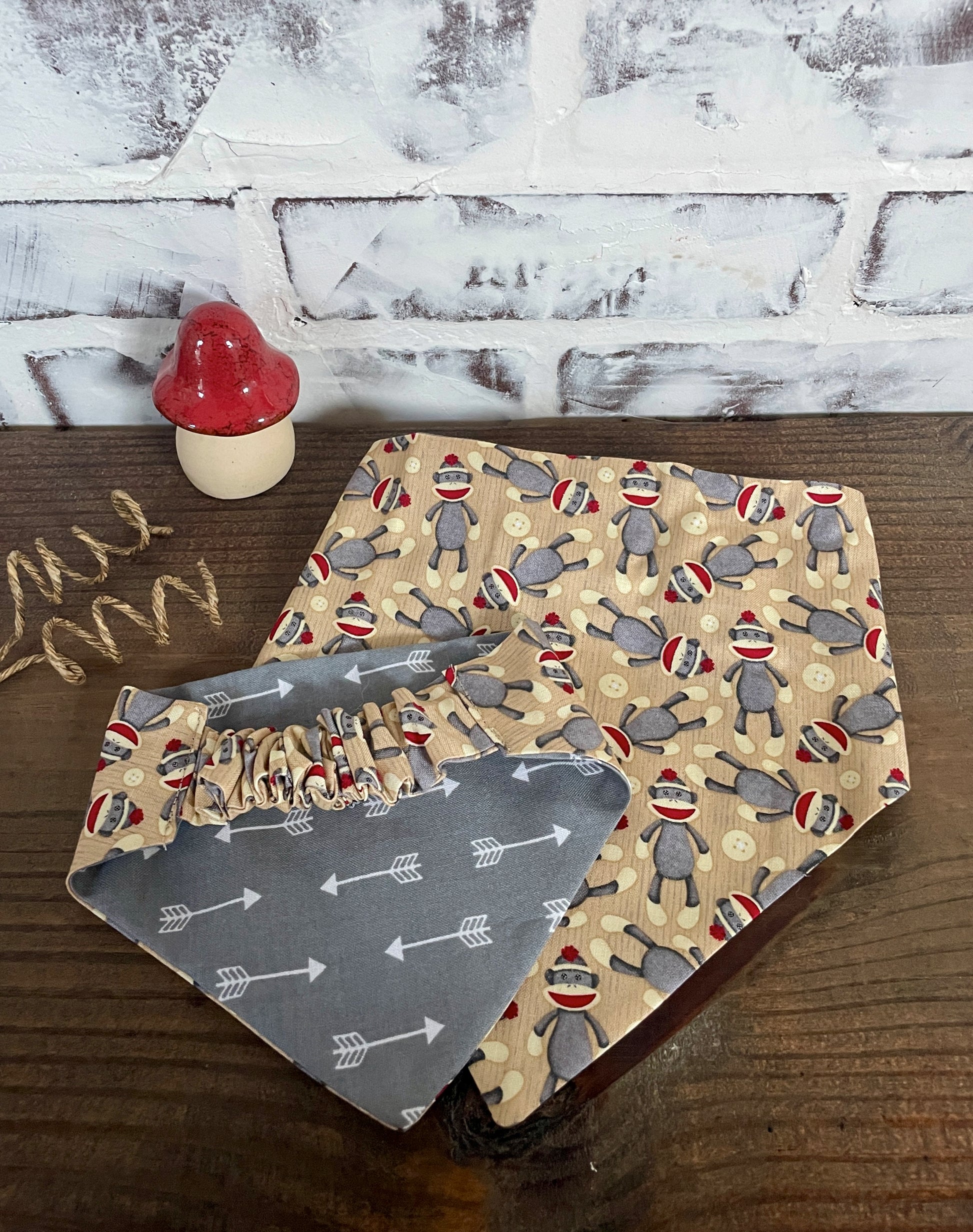 Sock Monkey Reversible Bandana
