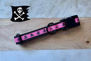 3/4" Pink Pirate Skull and Crossbones